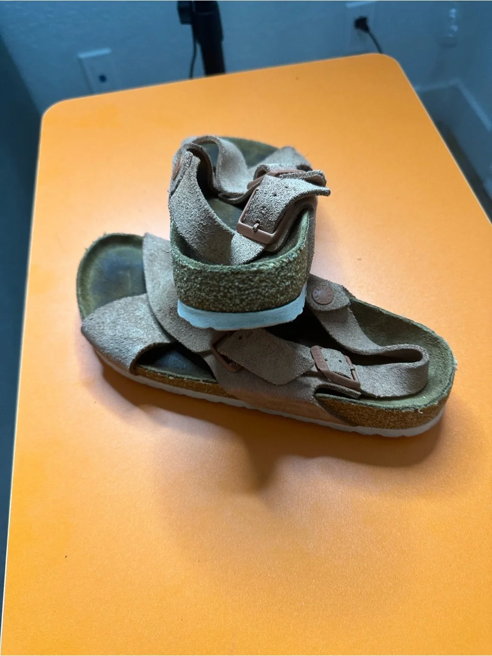 Birkenstock Kids Suede Crisscross Sandals in Tan